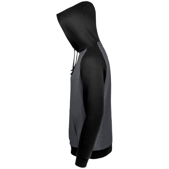 SOLS Unisex Seattle Contrast Raglan Hoodie (Houtskool mergel/zwart) - Image 3