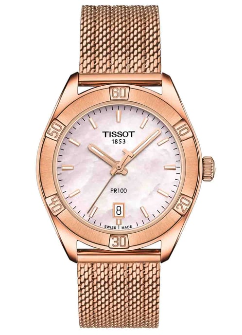 Tissot PR 100 Sport Chic Dames Horloge Roze Goud T1019103315100 - Image 1