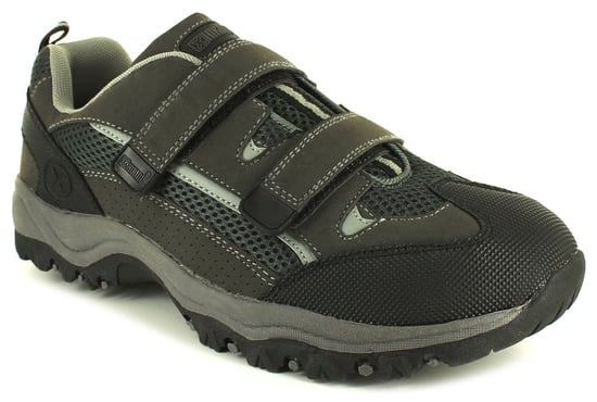 Mans Gentlemans Exercise Grey Black Hook And Loop Hikers Comfy touch fastening