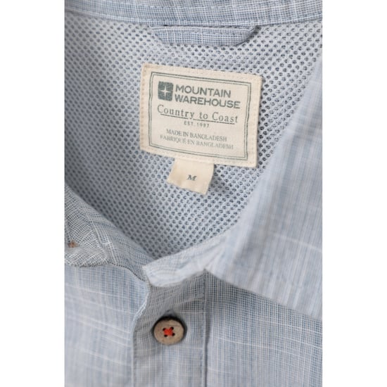 Mountain Warehouse Heren Kokosnoot Slub Overhemd met Korte Mouwen (Blauw) - Image 3