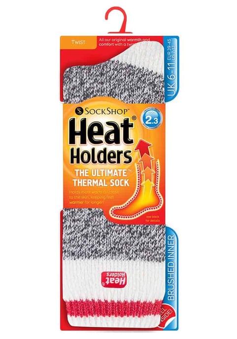 Heat Holders - Twist thermo herensokken - Grijze Blok Twist - Image 2