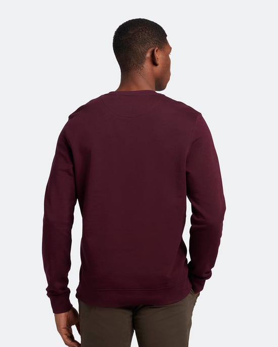 Lyle & Scott sweatshirt met ronde hals in bordeauxrood - Image 3