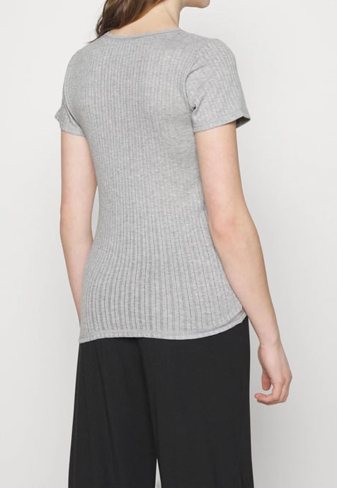 Dames 2-pack Thermische Pointelle Korte Mouw Tops in Grijs/Zwart - Image 5
