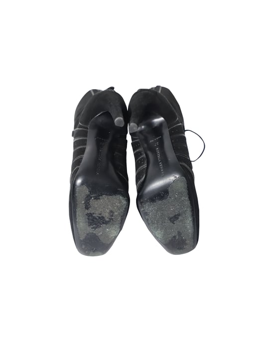Bottega Veneta Cutout Veterschoenen Enkellaarsjes in Zwart Suède - Image 5