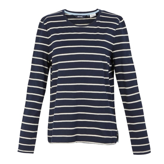 Regatta Womens/Ladies Federica II Stripe Long-Sleeved T-Shirt (Navy/Light Vanilla)