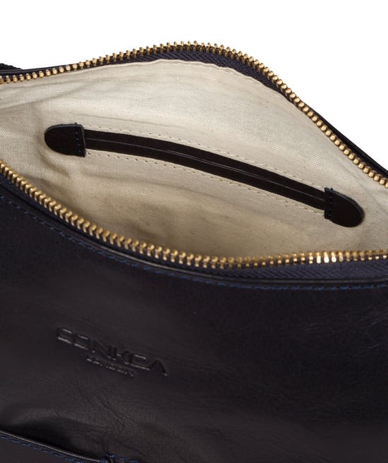 Little Kristin' Navy Leather Shoulder Bag