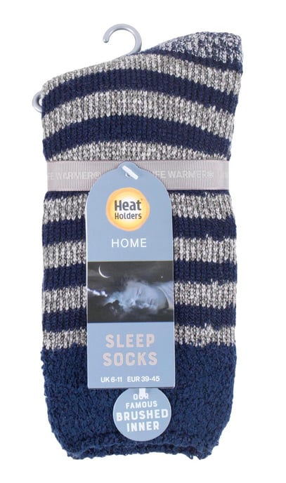 Heat Holders - Luxe fleece gevoerde bedsokken voor heren - Navy Stripe (Lumi) - Image 2