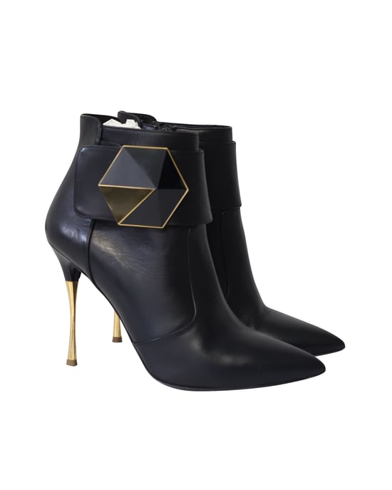 Nicholas Kirkwood Hexagon Enkelboots in Zwart Leer - Image 3
