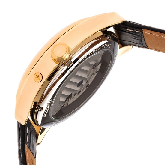 Heritor automatisch Sebastian semi-skelet lederen band horloge - Image 3
