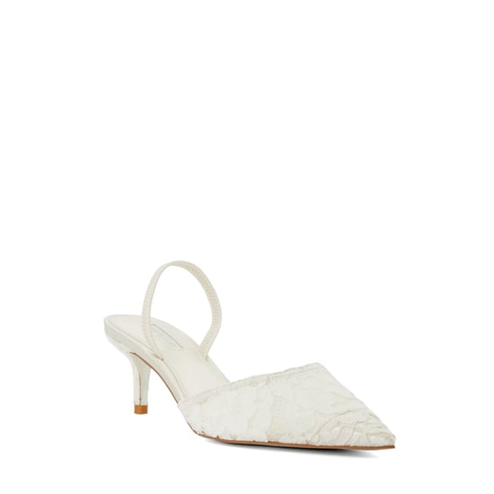 Dune Ladies Compassion - Floral Lace Kitten Heel Wedding Slingbacks