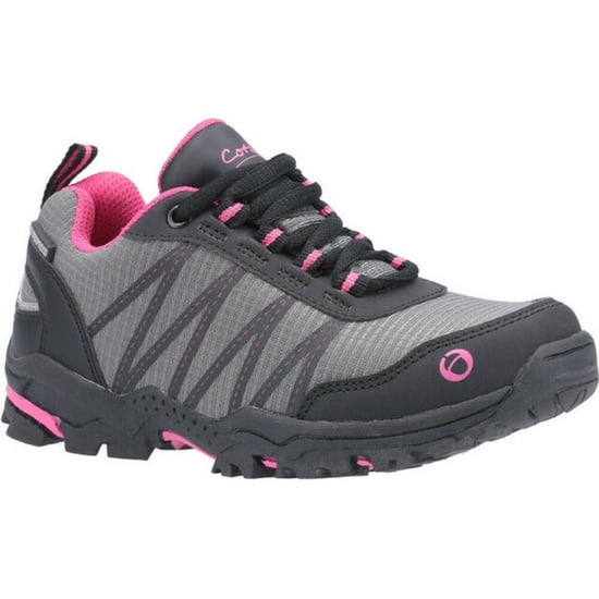 Cotswold Kinderen/Kinderen Kleine Dean Lace Up Wandelende Waterdichte Trainer (Roze/Grijs) - Image 1