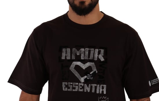 Dolce & Gabbana Elegante Bordeau L'Amore Ronde Hals Heren T-shirt - Image 4