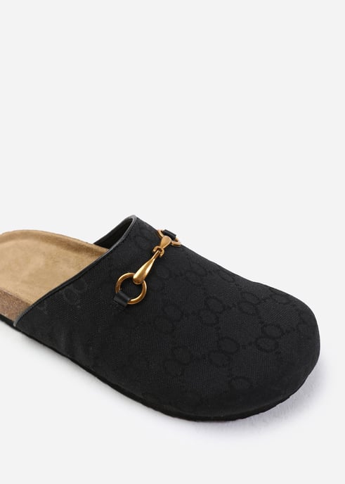 Wheres That From Womens 'Dublin' Open Back Slip On Loafer With Gold Detail