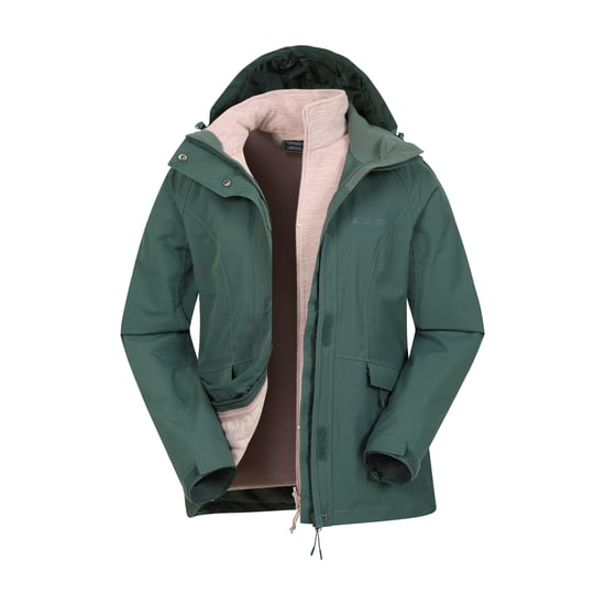 Mountain Warehouse Womens/Ladies Thunderstorm II 3 in 1 Waterproof Jacket (Green)