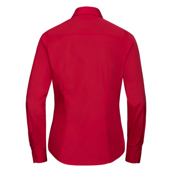 Russell Collection Dames/Dames Polycotton Slim Shirt met Lange Mouwen (Klassiek rood) - Image 2