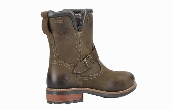 Cotswold Kinsham Leren Dames Khaki Winter Laarzen Tot Halverwege De Kuit - Image 3