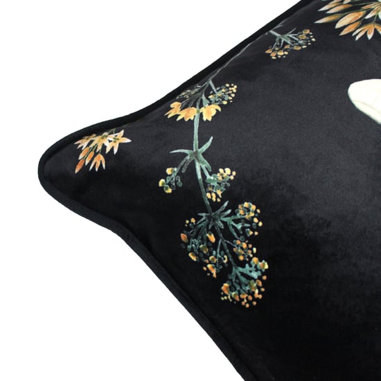 Evans Lichfield Midnight Garden Bee Piped Floral Square Feather Filled Cushion