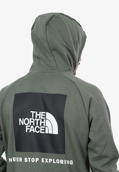 The North Face heren Reglan Red Box Hoodie in Bleached Thyme - Image 4