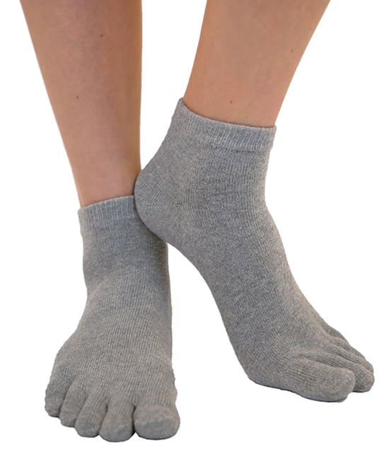 TOETOE - Essential Vochtregulerende Katoenen Enkeltenen Sokken voor Mannen en Dames - Grijs - Image 2