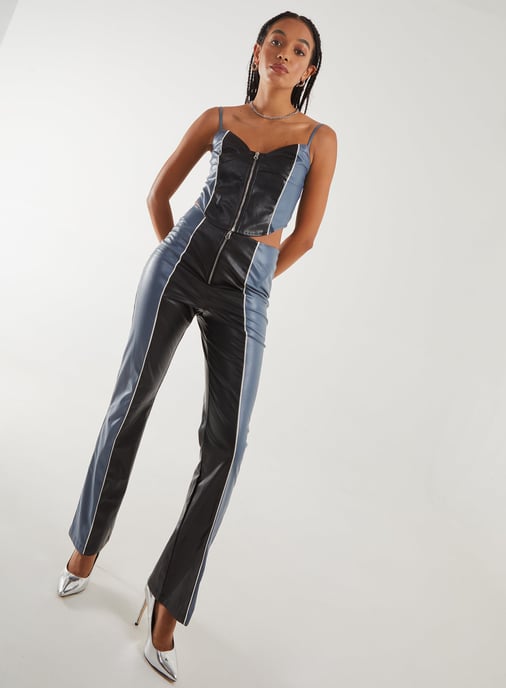 PU Zip Up Corset