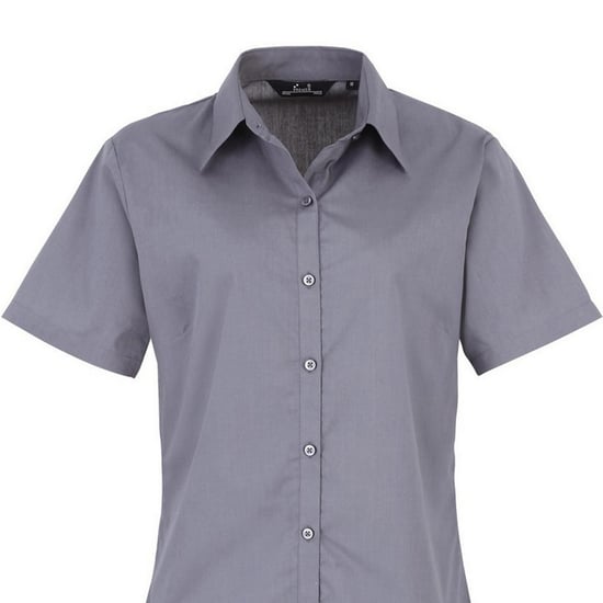 Premier Popeline blouse met korte mouwen / Gewoon werkoverhemd (Staal) - Image 2