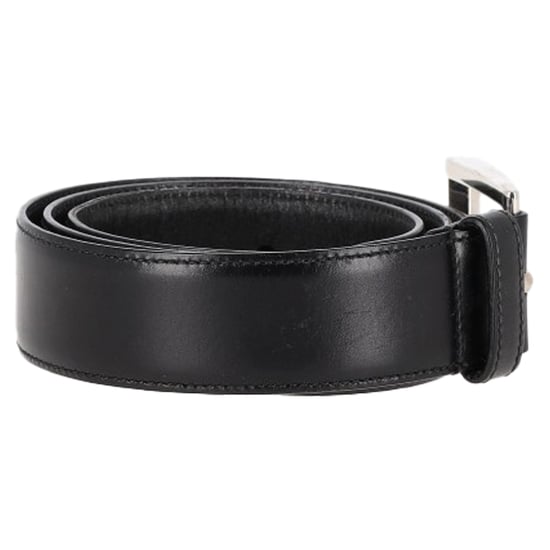 Prada Silver Buckle Belt in Black Leather - Image 2