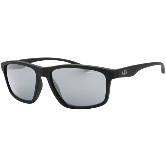 Armani Exchange Light Grey Mirrored Lens Black Sunglasses