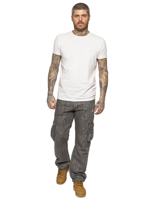 Enzo | Heren Combat Denim Jeans - Grijs - Image 5