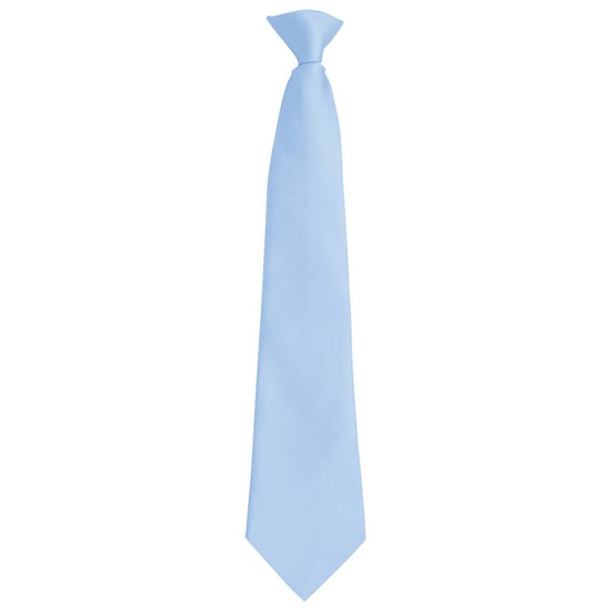 Premier Unisex volwassen kleuren modieuze effen Clip-On stropdas (Middenblauw) - Image 1