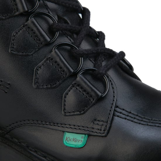Women's Kickers Kick Mid Quilt Leather Shoes in Black