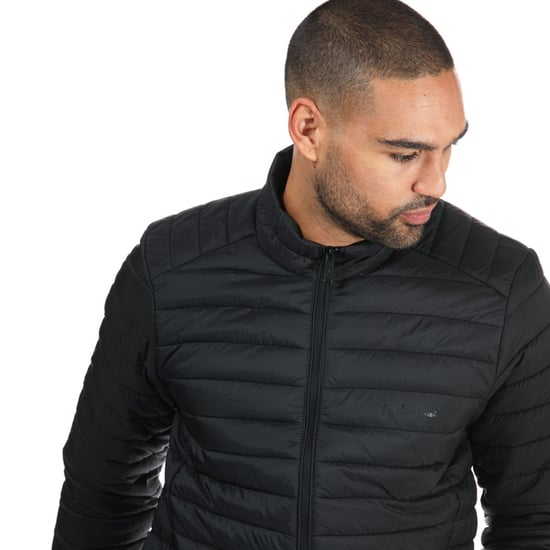 Men's Ben Sherman Lightweight Padded Funnel Neck Jacket in Black