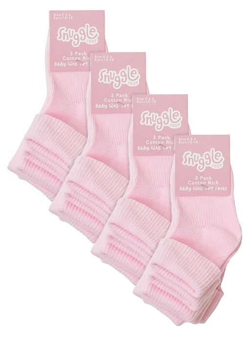Set van 6 babysokken van katoen met omgeslagen bovenkant - Roze - Image 2