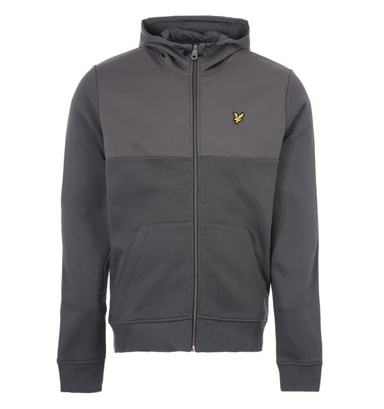 Lyle & Scott softshell jersey hoodie met rits in grijs - Image 1