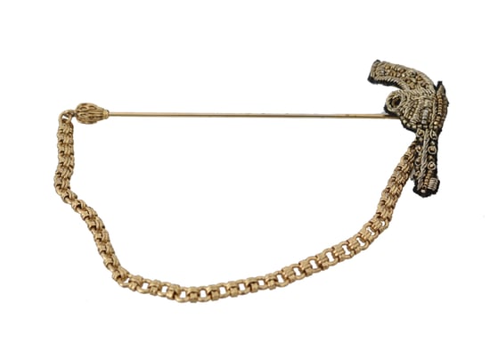 Dolce & Gabbana Reversspeld Gouden Messing Koper Revolver Broche - Image 3
