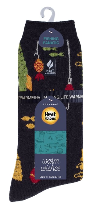 Heat Holders Lite - Heren Hobby Sokken - 2 Paar Gevoerde Thermische Sokken - Vissen - Image 2