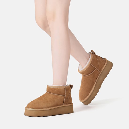 EVER AU Women Heron Ultra Mini Platform Boots - Chestnut