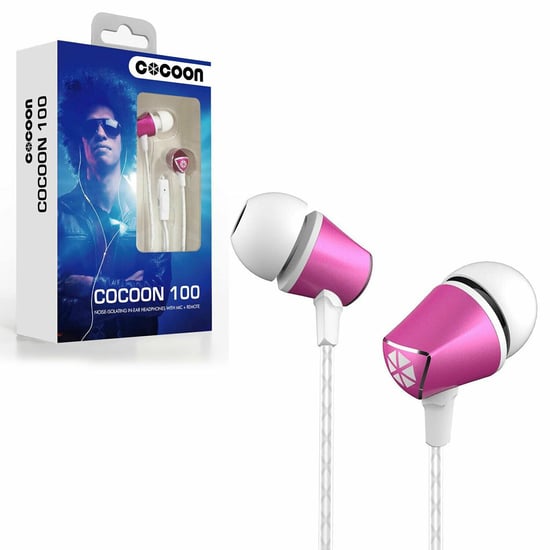 Cocoon 100 Series Noise-Isolating Tangle Free In-Ear Headphone - Cerise Pink