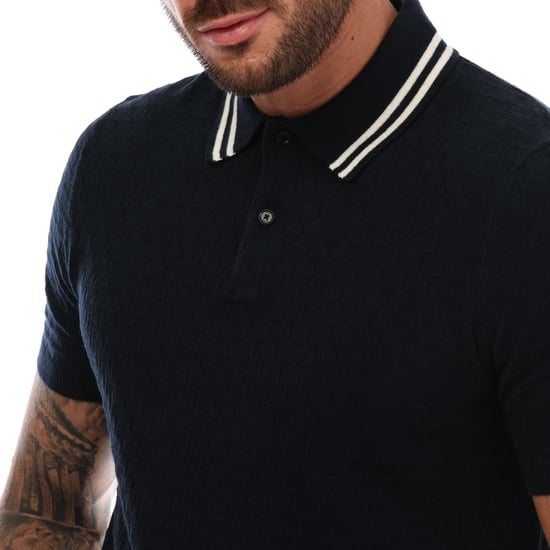 Ted Baker Mahana Mens Navy Stitched Polo Shirt