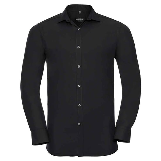 Russell Collection Heren Ultimate Stretch Slim Shirt met Lange Mouwen (Zwart) - Image 1