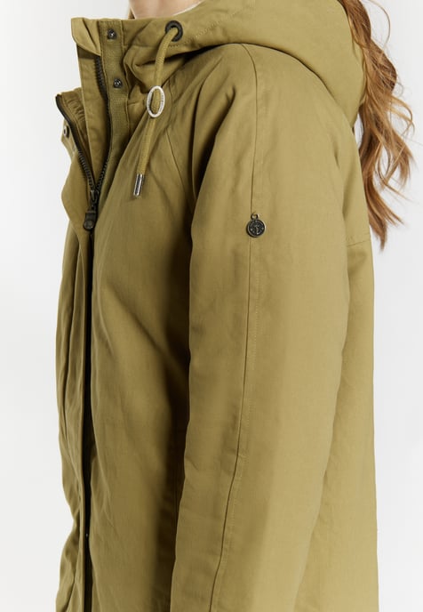 Dreimaster Winter parka Dames lichte olijf - Image 5