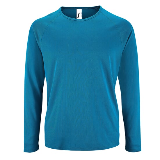 SOLS Heren Sportief T-Shirt met lange mouwen (Aqua) - Image 1
