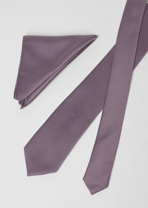 Mauve Tie And Pocket Square