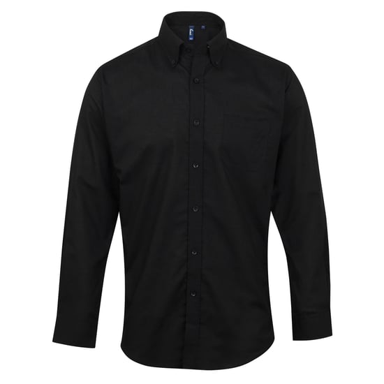 Premier Heren handtekening Oxford Lange Mouwen Werk Shirt (Zwart) - Image 1