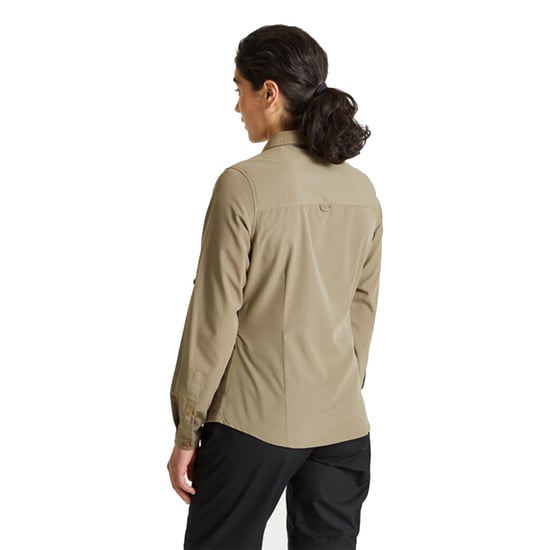 Craghoppers Womens/Ladies Expert Kiwi Long-Sleeved Shirt (Pebble)