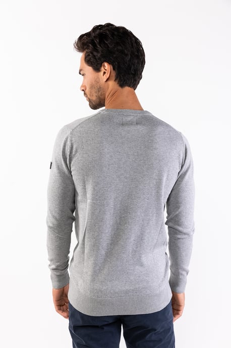 Presly & Sun Trui Will R-Neck Knitted Pullover Grijs - Image 3