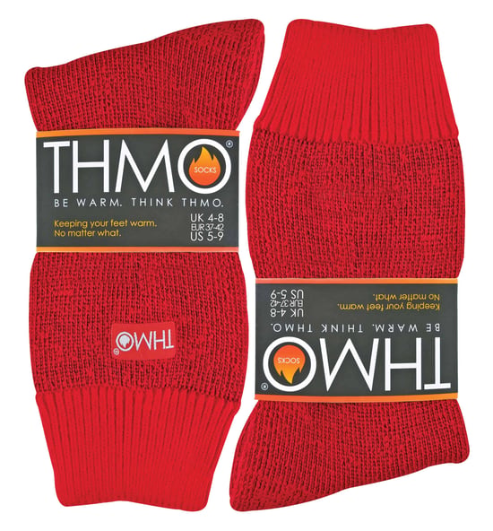THMO - Dames Fleece Gevoerde Winter Thermische Sokken - Rood - Image 2