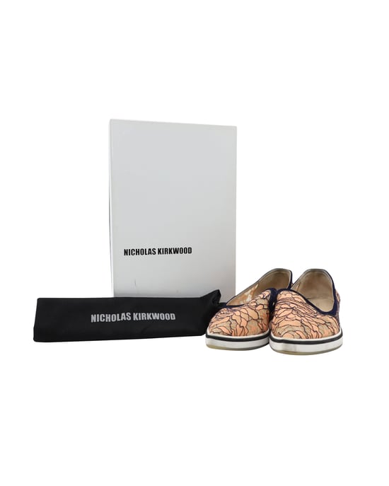 Nicholas Kirkwood Alona Kant Puntige Neus Loafers in Oranje Nylon - Image 2