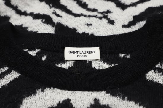 Saint Laurent Tiger Intarsia Jumper in Black Mohair - Image 6
