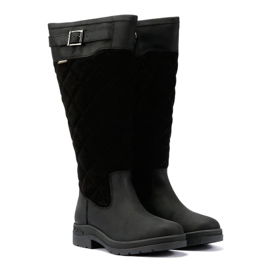 Barbour Oak Lange Laarzen Suède/Vleer Vrouwen Zwart - Image 1