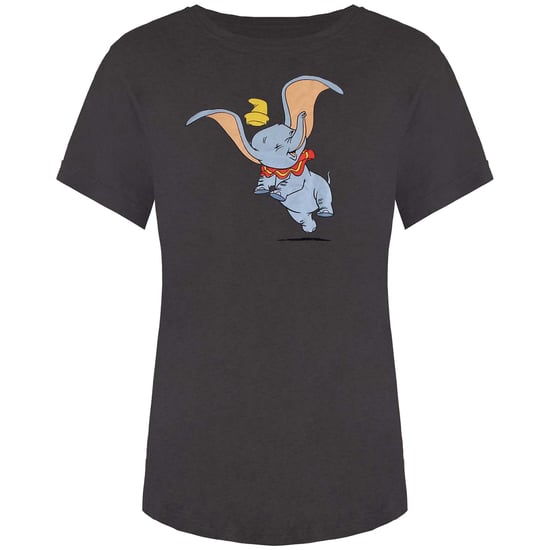 Disney Happy Dumbo Womens Dark Grey T-Shirt - Image 1